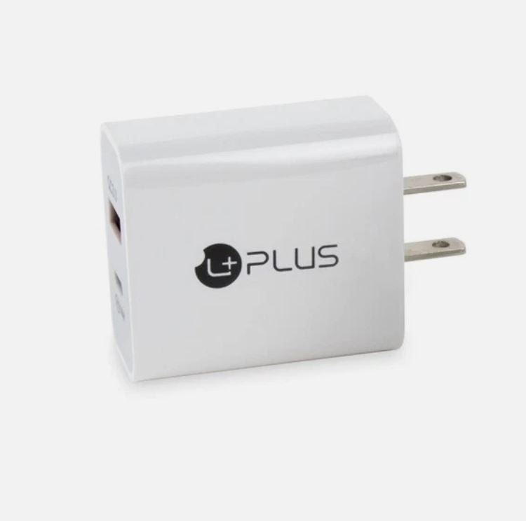 UPLUS 20 WATT HOME DUAL FAST CHARGING TRAVEL ADAPTER WITH USB TYPE C AND USB TYPE A INPUT - WHITE