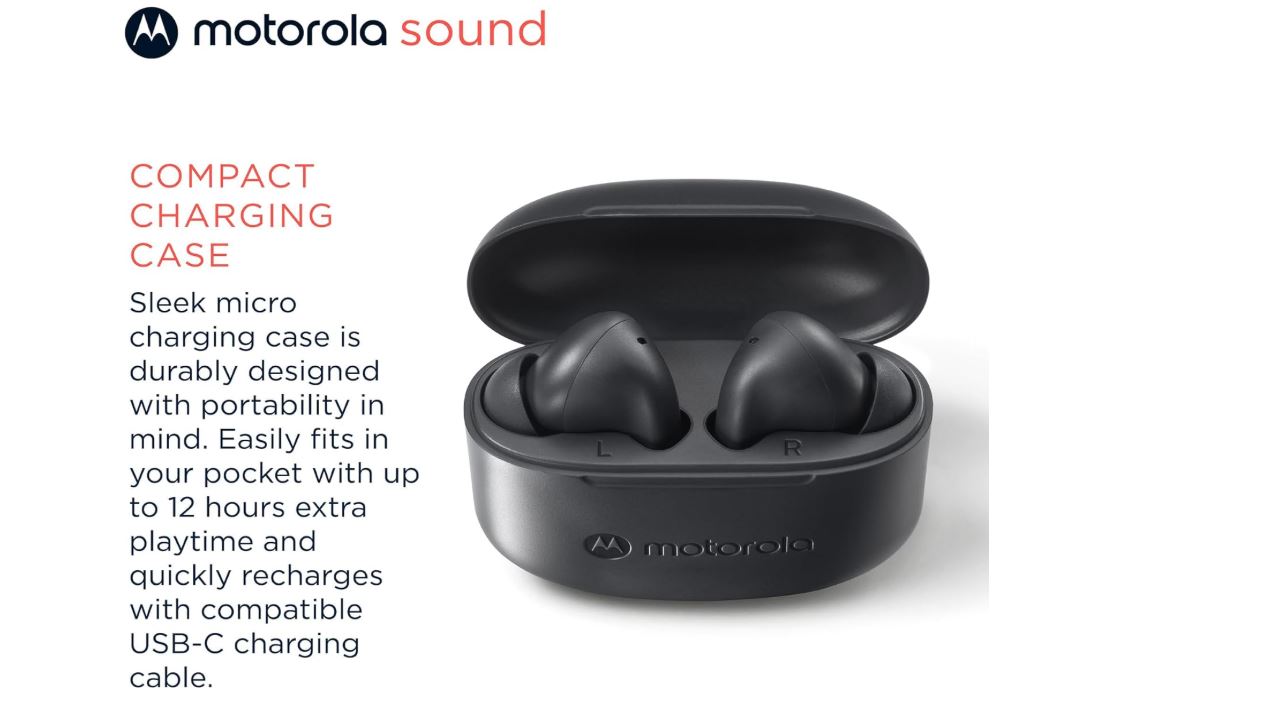Motorola Moto Buds 065 - True Wireless, Ear Buds, Noise Isolation and 17 Hours Playtime